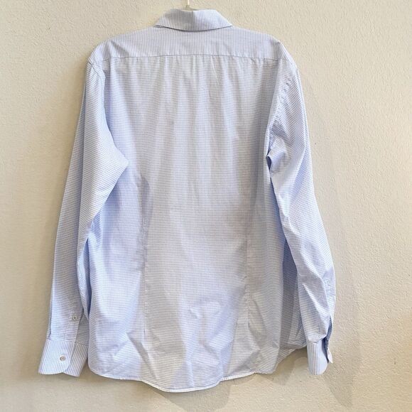 Sand Copenhagen Mens Long Sleeve Button Front Cotton‎ Dress Shirt 44 Blue White - Picture 12 of 12